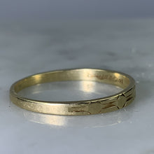 Load image into Gallery viewer, Art Deco Yellow Gold Wedding Band by Kaynar. Perfect Wedding Ring, Thumb Ring or Stacking Band. - Scotch Street Vintage