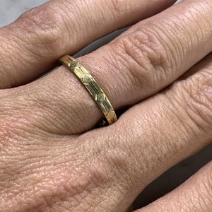 Art Deco Yellow Gold Wedding Band by Kaynar. Perfect Wedding Ring, Thumb Ring or Stacking Band. - Scotch Street Vintage