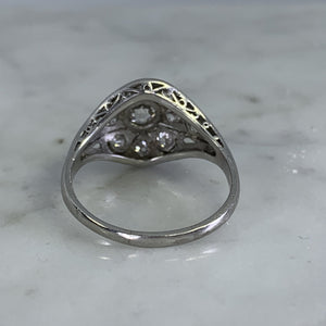 Copy of Diamond Cluster Ring. 14K White Gold. Unique Engagement Ring. April Birthstone. - Scotch Street Vintage