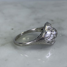Load image into Gallery viewer, Copy of Diamond Cluster Ring. 14K White Gold. Unique Engagement Ring. April Birthstone. - Scotch Street Vintage