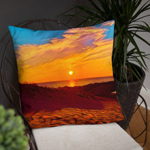 Load image into Gallery viewer, Decorative Pillow with Sunset Design. Home Décor with Beach Photography Art. Lake Michigan Shoreline at Ludington State Park. - Scotch Street Vintage