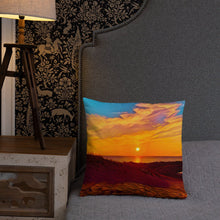 Load image into Gallery viewer, Decorative Pillow with Sunset Design. Home Décor with Beach Photography Art. Lake Michigan Shoreline at Ludington State Park. - Scotch Street Vintage