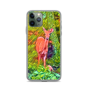 Deer in the Woods iPhone Case. Animated Woodland Photograph Protective Cover. Nature Lovers Gift. - Scotch Street Vintage