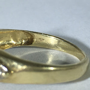Diamond Art Deco Cluster Ring. 10K Yellow Gold. April Birthstone. 10 Year Anniversary Gift. - Scotch Street Vintage