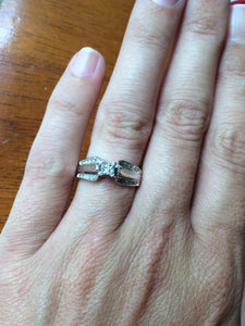 Diamond Engagement Ring. 10K White Gold Setting. April Birthstone. 10 Year Anniversary Stone. - Scotch Street Vintage
