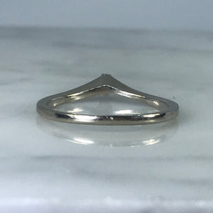 Diamond Promise Ring. 14K White Gold. Stacking Ring. April Birthstone. 10 Year Anniversary. - Scotch Street Vintage