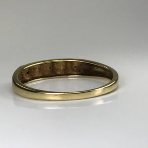 Diamond Wedding Band or Stacking Ring. 10K Yellow Gold. April Birthstone. 10th Anniversary. - Scotch Street Vintage