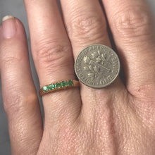 Load image into Gallery viewer, Emerald Wedding Band or Stacking Ring in 14K Yellow Gold. Estate Jewelry. May Birthstone. - Scotch Street Vintage