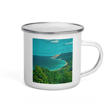 Load image into Gallery viewer, Enamel Mug with Custom Artwork of Sleeping Beer Dunes in Michigan. Perfect Lightweight Camping Cup. - Scotch Street Vintage