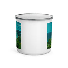 Load image into Gallery viewer, Enamel Mug with Custom Artwork of Sleeping Beer Dunes in Michigan. Perfect Lightweight Camping Cup. - Scotch Street Vintage