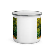 Load image into Gallery viewer, Enamel Mug with Fall Street Scene from Upper Arlington, OH. Autumn Tree Artwork - Scotch Street Vintage