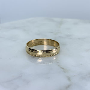 Gold Wedding Band or Stacking Ring in 9k Yellow Gold. Antique Estate Jewelry Circa 1900s. - Scotch Street Vintage