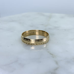 Gold Wedding Band or Stacking Ring in 9k Yellow Gold. Antique Estate Jewelry Circa 1900s. - Scotch Street Vintage