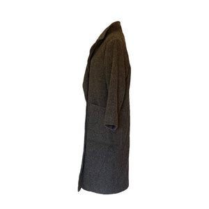 Gray Cashmere Wool Trench Overcoat. Soft and Warm Coat. Oversized 1980s Style. - Scotch Street Vintage