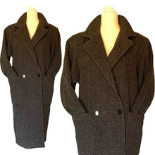 Load image into Gallery viewer, Gray Cashmere Wool Trench Overcoat. Soft and Warm Coat. Oversized 1980s Style. - Scotch Street Vintage