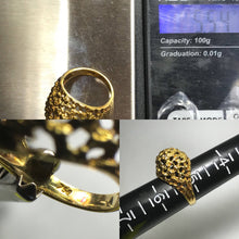 Load image into Gallery viewer, Vintage 18k Gold Dome Statement Ring. Size 5 1/4 US. 5.5 Grams. Circa 1970. One of a Kind Ring