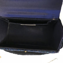 Load image into Gallery viewer, Vintage Navy Blue Beaded Evening Bag.  K&amp;G Charlet Box Purse. Vintage Fashion Accessory.