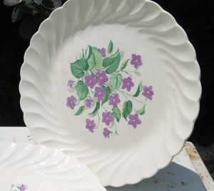 Vintage Royal Violet China Serving Platters by Royal China USA with Delicate Hand Painted Violet Pattern Dinnerware Set of 2 Serving
