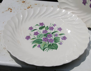 Vintage Royal Violet China Serving Platters by Royal China USA with Delicate Hand Painted Violet Pattern Dinnerware Set of 2 Serving