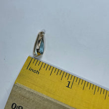 Load image into Gallery viewer, Antique Aquamarine and Diamond Pendant in 14K Yellow Gold. Repurposed Hatpin.