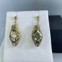 Load image into Gallery viewer, Vintage Snake Drop Earrings by Whiting Davis from the 1970s. Trending Fashion Statement Jewelry.