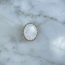 Load image into Gallery viewer, Antique Opal Pendant in 14k Yellow Gold Setting Repurposed from a 1900s Hatpin. Estate Jewelry.