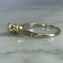 Load image into Gallery viewer, Antique 1920s Diamond Engagement Ring in an Art Deco 14K Gold Setting. Sustainable Jewelry.