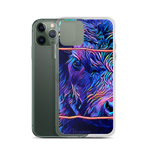 iPhone Case with Cow Artwork. Phone Protector with Calf Digital Photograph Art. - Scotch Street Vintage