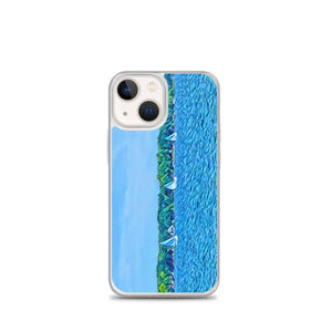 iPhone Case with Scenic Lake Life Art from Clear Lake Indiana. Phone Protector with Digital Artwork. Great Gift for Sailor. - Scotch Street Vintage