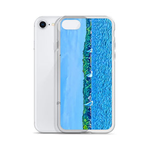 iPhone Case with Scenic Lake Life Art from Clear Lake Indiana. Phone Protector with Digital Artwork. Great Gift for Sailor. - Scotch Street Vintage