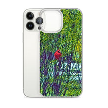 Load image into Gallery viewer, iPhone Case with Spring Trees and Cardinal Design. Phone Protector with Bright Red Bird. - Scotch Street Vintage