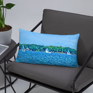 Lake Life Throw Pillow from Clear Lake in Indiana. Beachy Home Decor. - Scotch Street Vintage