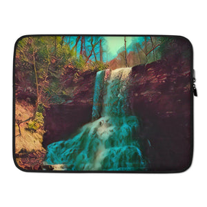 Laptop Sleeve Waterfall Art. Photograph Artwork from Cascade Falls Virginia. Protective Phone Cover. Nature Lover. Hiker Gift. - Scotch Street Vintage