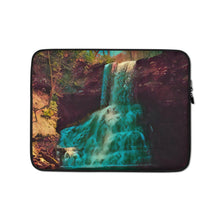 Load image into Gallery viewer, Laptop Sleeve Waterfall Art. Photograph Artwork from Cascade Falls Virginia. Protective Phone Cover. Nature Lover. Hiker Gift. - Scotch Street Vintage