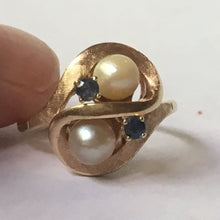 Load image into Gallery viewer, Pearl Spinel Ring. 10K Yellow Gold. Avant Garde. June Birthstone. 4th Anniversary Gift. - Scotch Street Vintage