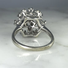 Load image into Gallery viewer, RESERVED Listing for CH4920 Vintage Diamond Cluster Ring in 14K Gold Starburst Setting. April Birthstone. 10 Anniversary. - Scotch Street Vintage