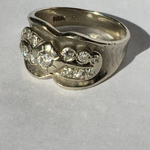Load image into Gallery viewer, RESERVED LISTING for DA2321 Diamond Cluster Ring. 14K White Gold. Unique Engagement Ring. April Birthstone. 10 Year Anniversary. - Scotch Street Vintage
