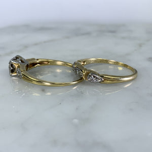 RESERVED LISTING for JE31822 1950s Diamond Engagement Ring and Wedding Band Set in 14k Gold by Jabel. Vintage Estate Jewelry. - Scotch Street Vintage