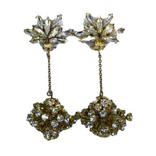 Load image into Gallery viewer, Rhinestone Drop Earrings by Hattie Carnegie. Stunning Clip-on Earrings with Lots of Sparkle. - Scotch Street Vintage