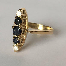 Load image into Gallery viewer, Sapphire Diamond Ring in 14K Yellow Gold Setting. September Birthstone. 5th Anniversary. - Scotch Street Vintage