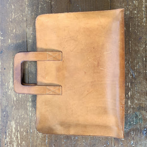 Tan Leather Briefcase or Attaches. Beautiful Soft Leather with Slim Design. Perfect gift for Graduate. - Scotch Street Vintage