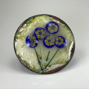 Upcycled Flower Statement Ring. Vintage Blue Painted Flowers. Recycled Ring. - Scotch Street Vintage