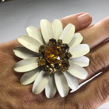 Load image into Gallery viewer, Upcycled Flower Statement Ring. Vintage Daisy Flower Ring. Recycled Ring. - Scotch Street Vintage