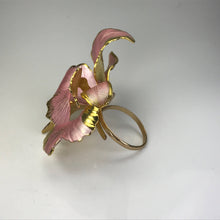 Load image into Gallery viewer, Upcycled Pink Flower Ring. Vintage Hibiscus Ring. Recycled Statement Ring. - Scotch Street Vintage