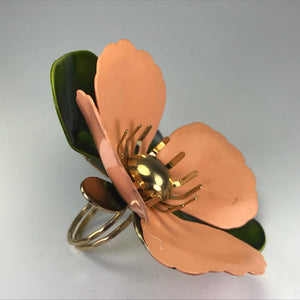 Upcycled Vintage Flower Ring. Water Lily Flower Ring. Vintage Recycled Jewelry. Sarah Coventry - Scotch Street Vintage