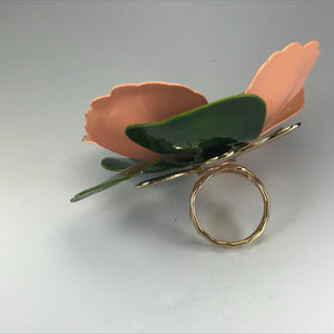 Upcycled Vintage Flower Ring. Water Lily Flower Ring. Vintage Recycled Jewelry. Sarah Coventry - Scotch Street Vintage