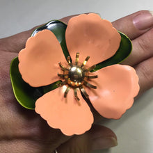 Load image into Gallery viewer, Upcycled Vintage Flower Ring. Water Lily Flower Ring. Vintage Recycled Jewelry. Sarah Coventry - Scotch Street Vintage