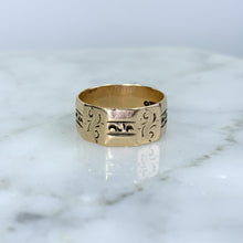 Load image into Gallery viewer, Victorian Etched Gold Wedding Band or Stacking Ring in 10k Rose Gold. Estate Jewelry. 1900s. Size 6. - Scotch Street Vintage