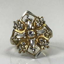 Load image into Gallery viewer, Vintage 10k Gold Statement Ring. Snowflake Design. Size 7 US. Estate Jewelry. Circa 1970. - Scotch Street Vintage