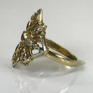Vintage 10k Gold Statement Ring. Snowflake Design. Size 7 US. Estate Jewelry. Circa 1970. - Scotch Street Vintage